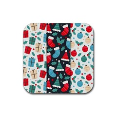 Pack-christmas-patterns Rubber Coaster (square) by nate14shop