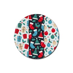 Pack-christmas-patterns Rubber Round Coaster (4 Pack) by nate14shop