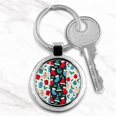 Pack-christmas-patterns Key Chain (round) by nate14shop