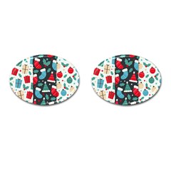 Pack-christmas-patterns Cufflinks (oval) by nate14shop