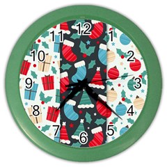 Pack-christmas-patterns Color Wall Clock by nate14shop