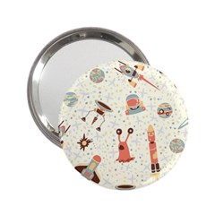 Seamless-background-with-spaceships-stars 2 25  Handbag Mirrors by nate14shop