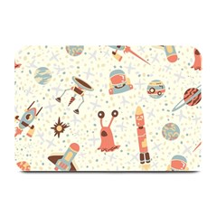 Seamless-background-with-spaceships-stars Plate Mats by nate14shop