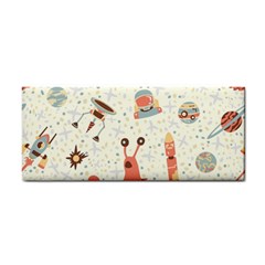 Seamless-background-with-spaceships-stars Hand Towel by nate14shop