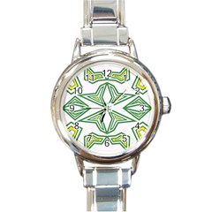 Abstract Pattern Geometric Backgrounds Round Italian Charm Watch by Eskimos