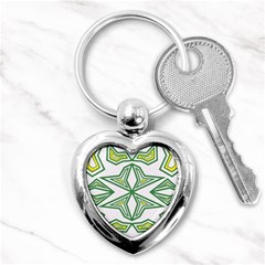 Abstract Pattern Geometric Backgrounds Key Chain (heart) by Eskimos