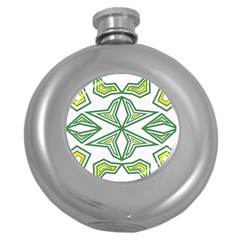 Abstract Pattern Geometric Backgrounds Round Hip Flask (5 Oz) by Eskimos