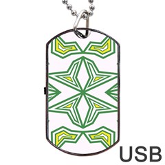 Abstract Pattern Geometric Backgrounds Dog Tag Usb Flash (one Side) by Eskimos