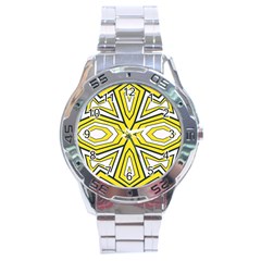 Abstract Pattern Geometric Backgrounds  Stainless Steel Analogue Watch by Eskimos