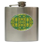 Abstract pattern geometric backgrounds Hip Flask (6 oz) Front