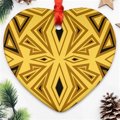 Abstract Pattern Geometric Backgrounds Heart Ornament (two Sides)