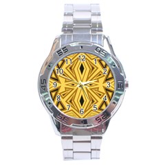 Abstract Pattern Geometric Backgrounds Stainless Steel Analogue Watch by Eskimos