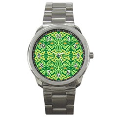 Abstract pattern geometric backgrounds Sport Metal Watch