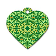 Abstract pattern geometric backgrounds Dog Tag Heart (One Side)