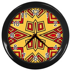 Abstract Pattern Geometric Backgrounds Wall Clock (black) by Eskimos