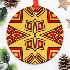 Abstract Pattern Geometric Backgrounds Round Ornament (two Sides) by Eskimos