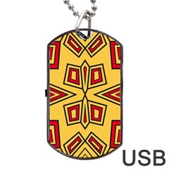 Abstract Pattern Geometric Backgrounds Dog Tag Usb Flash (two Sides) by Eskimos