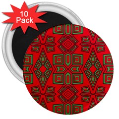 Abstract Pattern Geometric Backgrounds 3  Magnets (10 Pack)  by Eskimos