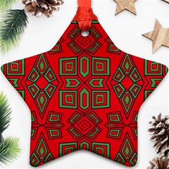 Abstract Pattern Geometric Backgrounds Star Ornament (two Sides) by Eskimos