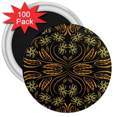 Folk Flowers Print Floral Pattern Ethnic Art 3  Magnets (100 Pack) by Eskimos