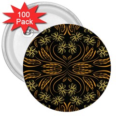 Folk Flowers Print Floral Pattern Ethnic Art 3  Buttons (100 Pack)  by Eskimos