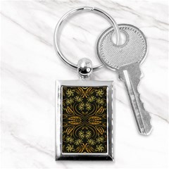 Folk Flowers Print Floral Pattern Ethnic Art Key Chain (rectangle) by Eskimos