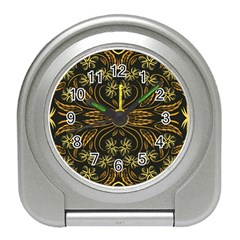 Folk Flowers Print Floral Pattern Ethnic Art Travel Alarm Clock by Eskimos