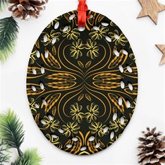 Folk Flowers Print Floral Pattern Ethnic Art Ornament (oval Filigree)