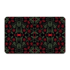 Folk Flowers Print Floral Pattern Ethnic Art Magnet (rectangular) by Eskimos