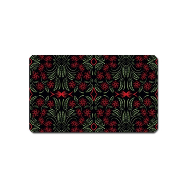 Folk flowers print Floral pattern Ethnic art Magnet (Name Card)