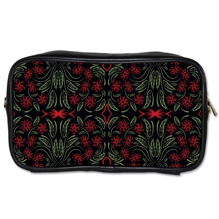 Folk flowers print Floral pattern Ethnic art Toiletries Bag (One Side)