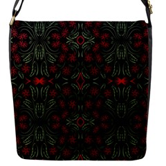 Folk Flowers Print Floral Pattern Ethnic Art Flap Closure Messenger Bag (s) by Eskimos