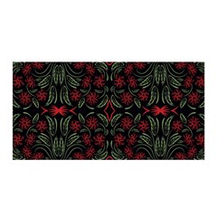 Folk Flowers Print Floral Pattern Ethnic Art Satin Wrap 35  X 70  by Eskimos