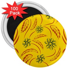 Folk Flowers Print Floral Pattern Ethnic Art 3  Magnets (100 Pack) by Eskimos