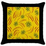 Folk flowers print Floral pattern Ethnic art Throw Pillow Case (Black) Front