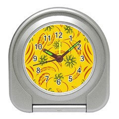 Folk Flowers Print Floral Pattern Ethnic Art Travel Alarm Clock by Eskimos