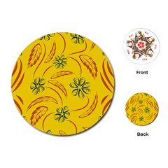 Folk Flowers Print Floral Pattern Ethnic Art Playing Cards Single Design (round)