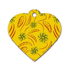 Folk Flowers Print Floral Pattern Ethnic Art Dog Tag Heart (one Side) by Eskimos