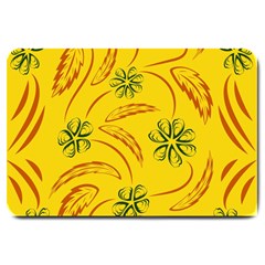 Folk Flowers Print Floral Pattern Ethnic Art Large Doormat  by Eskimos