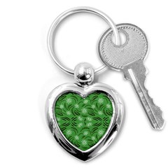 Folk Flowers Print Floral Pattern Ethnic Art Key Chain (heart) by Eskimos