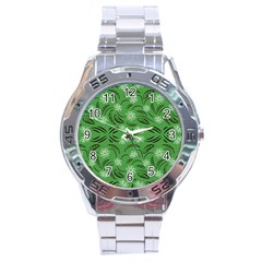 Folk Flowers Print Floral Pattern Ethnic Art Stainless Steel Analogue Watch by Eskimos