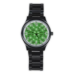 Folk Flowers Print Floral Pattern Ethnic Art Stainless Steel Round Watch by Eskimos