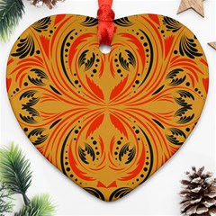 Folk Flowers Print Floral Pattern Ethnic Art Ornament (heart)