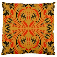 Folk Flowers Print Floral Pattern Ethnic Art Large Cushion Case (two Sides) by Eskimos