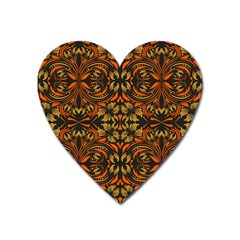 Folk Flowers Print Floral Pattern Ethnic Art Heart Magnet by Eskimos