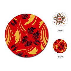 Folk Flowers Print Floral Pattern Ethnic Art Playing Cards Single Design (round)