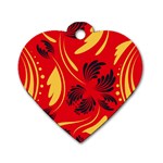 Folk flowers print Floral pattern Ethnic art Dog Tag Heart (Two Sides) Back