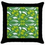 Folk flowers print Floral pattern Ethnic art Throw Pillow Case (Black) Front