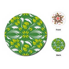 Folk Flowers Print Floral Pattern Ethnic Art Playing Cards Single Design (round)