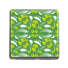 Folk Flowers Print Floral Pattern Ethnic Art Memory Card Reader (square 5 Slot) by Eskimos